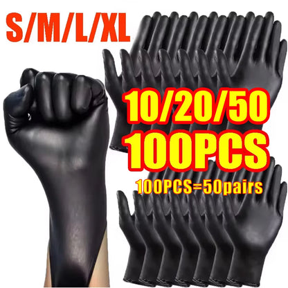 10/20/50/100PCS Bagged Disposable Gloves Black Disposable Gloves Household Kitchen Cooking Tools Car Wash Household Cleaning